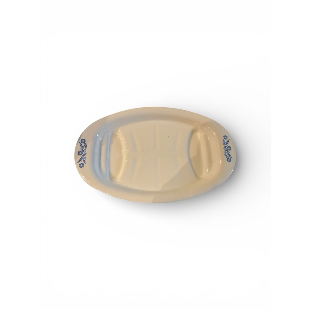 Vintage Corning Ware Blue Cornflower Divided Relish Celery Dish Oval Serving